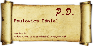 Paulovics Dániel névjegykártya